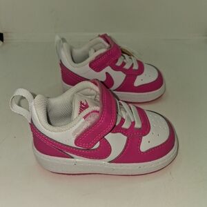 Nike Court Borough Low Recraft TD Size 4C Pink/ White/ Fuchsia DV5458 123